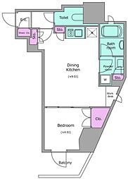 レジディア文京本郷4 5階1DKの間取り