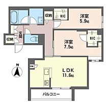 ベルフルール 00203 ｜ 東京都立川市錦町５丁目46-2（賃貸マンション2LDK・2階・65.04㎡） その2