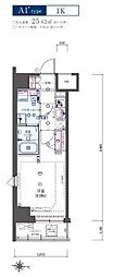 LIVCITY浦和常盤壱番舘 1Kの間取図画像