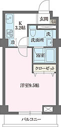 共栄町田ビル 1Kの間取図画像
