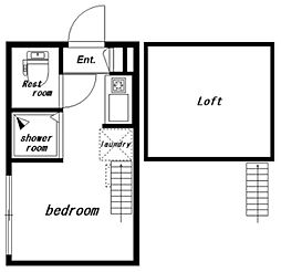 K1新宿 1階ワンルームの間取り