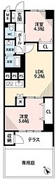 グリーンパークハイライズ 2LDKの間取図画像