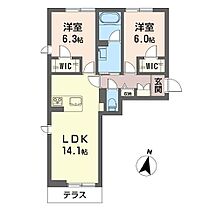 ミュゲ 00101 ｜ 山梨県甲斐市万才571-1（賃貸マンション2LDK・1階・61.59㎡） その2