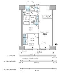 パークアクシス品川天王洲アイル 10階2LDKの間取り