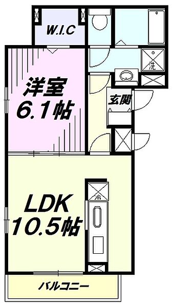 ポローニアＦ ｜埼玉県飯能市大字飯能(賃貸アパート1LDK・1階・40.13㎡)の写真 その2