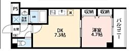 ヒルズ我孫子 1DKの間取図画像
