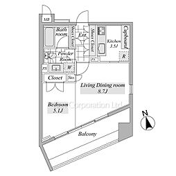 ラ・ヴォーグ南青山 1LDKの間取図画像