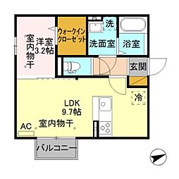 ブリーズドメール 1LDKの間取図画像