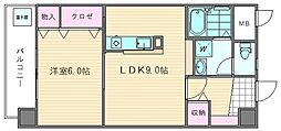 リブハイム土井 1LDKの間取図画像