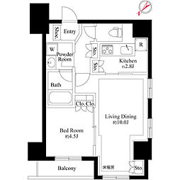 グランスイート銀座レスティモナーク 1LDKの間取図画像