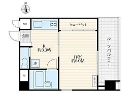 オリオンマンション 1Kの間取図画像
