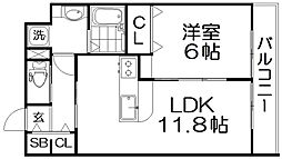 メゾンレヴナ木田町 1LDKの間取図画像