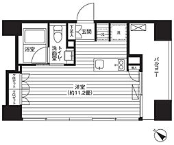 Ti-HIGASHIAZABU ワンルームの間取図画像