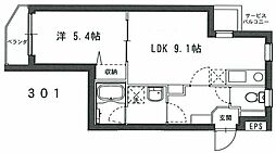 西武池袋線 練馬駅 徒歩3分の賃貸マンション 3階1LDKの間取り
