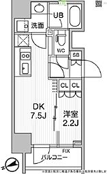 SEASONFLATS浅草言問道り 1DKの間取図画像