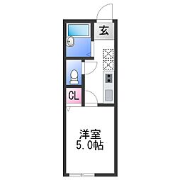 南海加太線 二里ヶ浜駅 徒歩20分の賃貸アパート 2階1Kの間取り