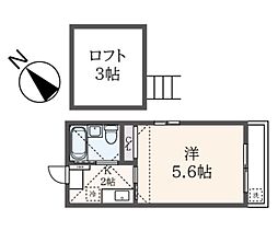 フレグランス館 1階1Kの間取り