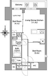COMFORIA本所吾妻橋2 2LDKの間取図画像
