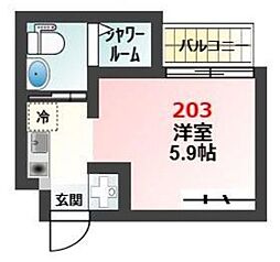 Glanz柳原 ワンルームの間取図画像