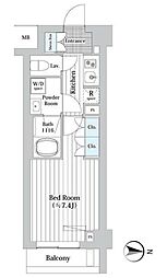 プレール・ドゥーク新宿West 1階1Kの間取り