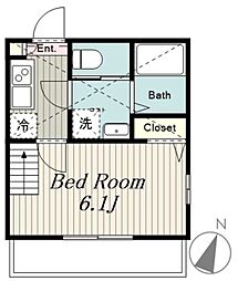 アザーレ・パッシオ新百合ヶ丘B 3階1Kの間取り