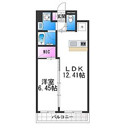 プレジオ帝塚山 1LDKの間取図画像