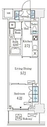 フロンティアレジデンス錦糸公園 1LDKの間取図画像