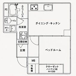 ルックハイツ北新宿壱番館 1DKの間取図画像