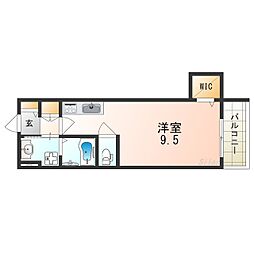 JR大阪環状線 桃谷駅 徒歩2分の賃貸アパート 2階ワンルームの間取り