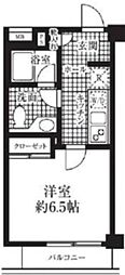 HF銀座レジデンス 6階1Kの間取り