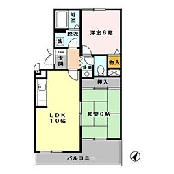 京王線 聖蹟桜ヶ丘駅 バス12分 中和田下車 徒歩3分の賃貸アパート 1階2LDKの間取り