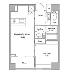 BPRレジデンス蔵前 1LDKの間取図画像