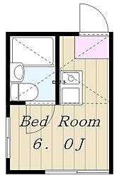 パンシオン読売ランドA棟 ワンルームの間取図画像