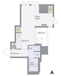 ビバリーホームズ三鷹 ワンルームの間取図画像