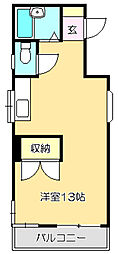 コーポまき ワンルームの間取図画像