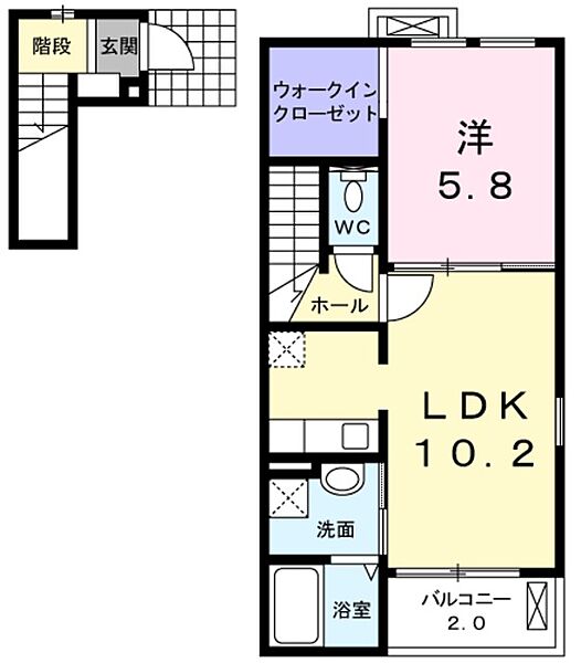 プレステージアルファ ｜大阪府泉大津市春日町(賃貸アパート1LDK・2階・43.80㎡)の写真 その2