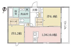 (シニア限定)ヘーベルヴィレッジ領家～浦和領家ヴェルデ～ 2LDKの間取図画像