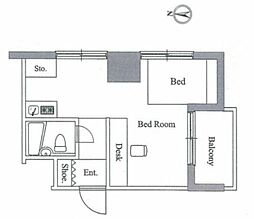 アレックス日乃本 ワンルームの間取図画像