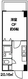 クオーレ青葉台 1Kの間取図画像