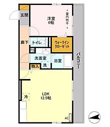花水木I 1LDKの間取図画像