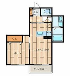 サンモージュ 1LDKの間取図画像