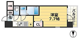 アドバンス三宮グルーブ 2階1Kの間取り