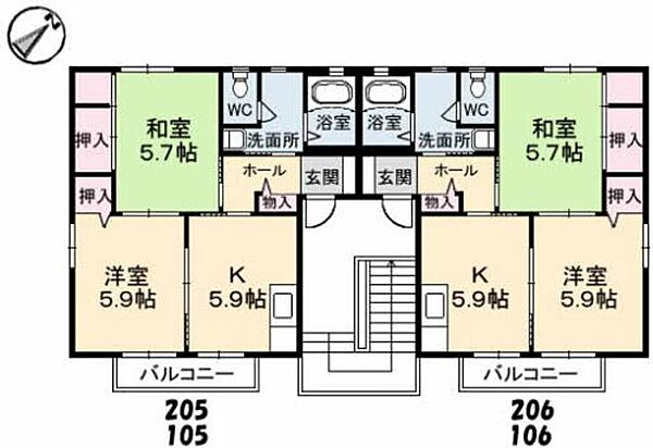 ディアス塩津　Ｃ棟 C0106｜岡山県倉敷市中島(賃貸アパート2K・1階・43.75㎡)の写真 その14