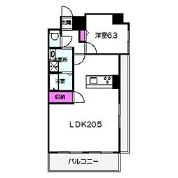 帝塚山グランアトリウム 4階1LDKの間取り