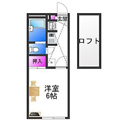 レオパレスドリーム田中21 1Kの間取図画像