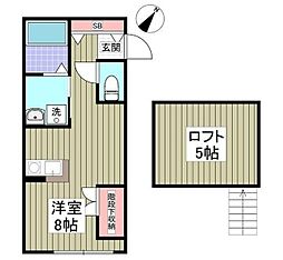桶川市寿1丁目アパート ワンルームの間取図画像