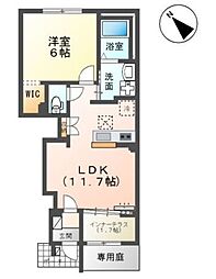 (仮称)千葉市中央区大森町新築アパート 1LDKの間取図画像