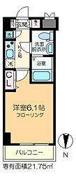 アクサス門前仲町 1Kの間取図画像