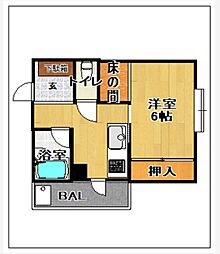 ベルデマール姪浜 1Kの間取図画像