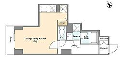 TKフラッツ渋谷 1Kの間取図画像